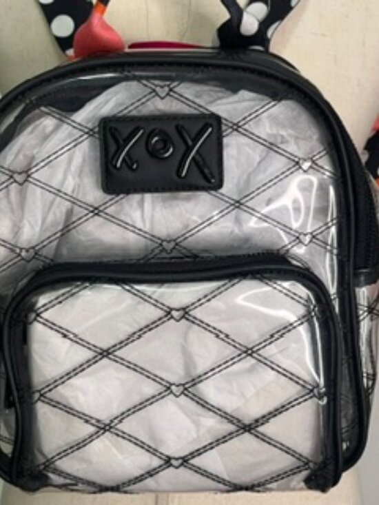 NEW Betsey Johnson Clear XOX Backpack Zip top Adjustable straps NWT main image 6